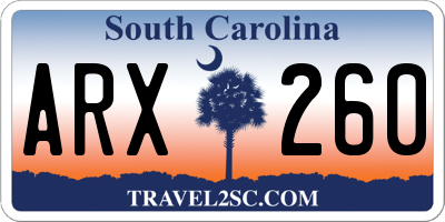 SC license plate ARX260