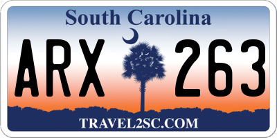 SC license plate ARX263