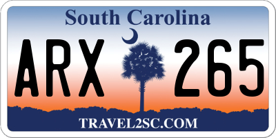 SC license plate ARX265