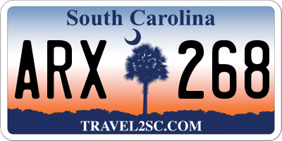 SC license plate ARX268