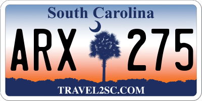 SC license plate ARX275