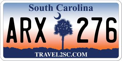 SC license plate ARX276