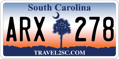 SC license plate ARX278