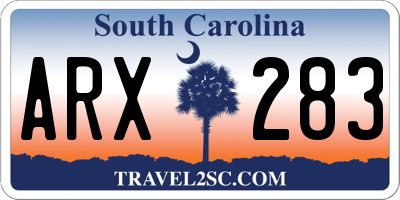 SC license plate ARX283