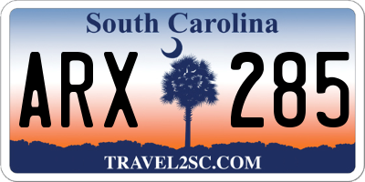 SC license plate ARX285