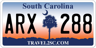 SC license plate ARX288