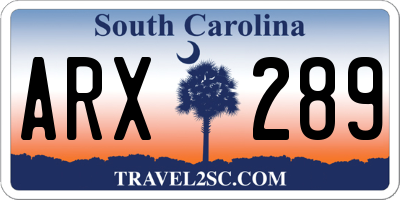 SC license plate ARX289