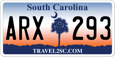 SC license plate ARX293