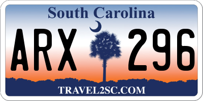 SC license plate ARX296