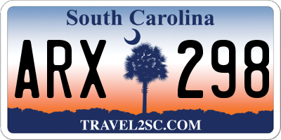 SC license plate ARX298
