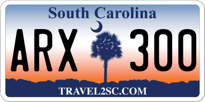 SC license plate ARX300