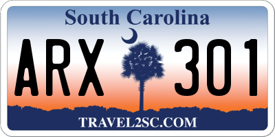 SC license plate ARX301