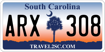 SC license plate ARX308