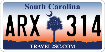 SC license plate ARX314