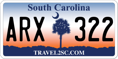 SC license plate ARX322