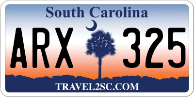 SC license plate ARX325