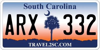 SC license plate ARX332