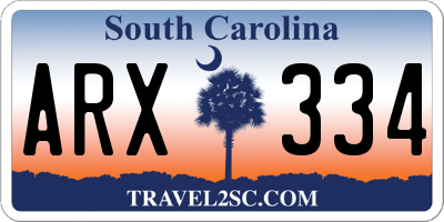 SC license plate ARX334