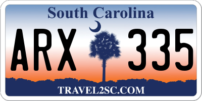 SC license plate ARX335