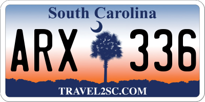 SC license plate ARX336