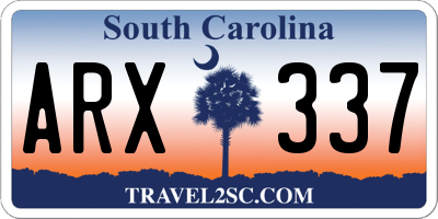 SC license plate ARX337