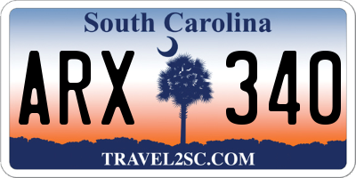 SC license plate ARX340