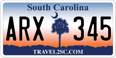 SC license plate ARX345