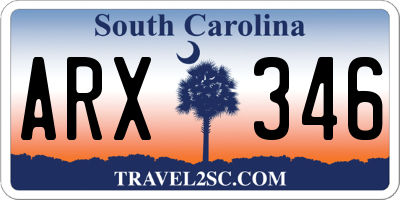 SC license plate ARX346