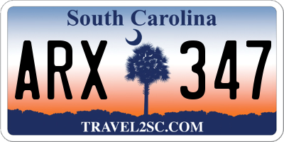 SC license plate ARX347