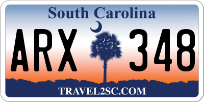SC license plate ARX348