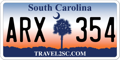 SC license plate ARX354