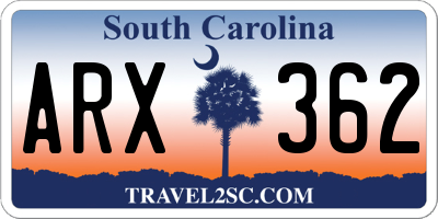 SC license plate ARX362