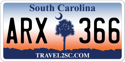 SC license plate ARX366