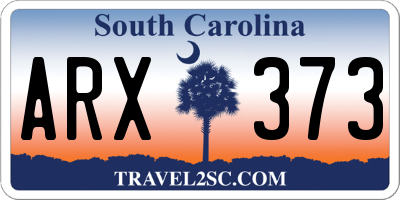 SC license plate ARX373
