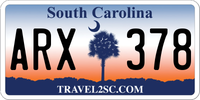 SC license plate ARX378