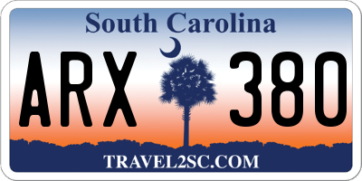 SC license plate ARX380