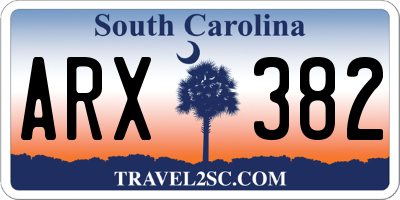 SC license plate ARX382
