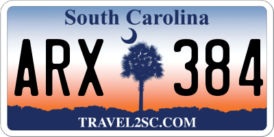 SC license plate ARX384