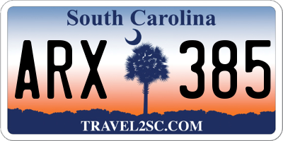 SC license plate ARX385
