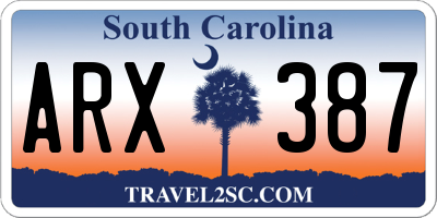 SC license plate ARX387