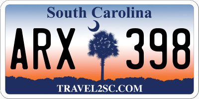 SC license plate ARX398
