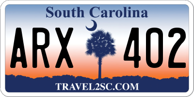 SC license plate ARX402