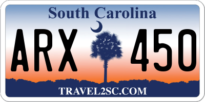 SC license plate ARX450