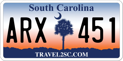 SC license plate ARX451