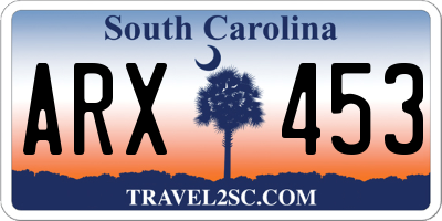 SC license plate ARX453