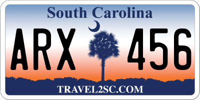 SC license plate ARX456