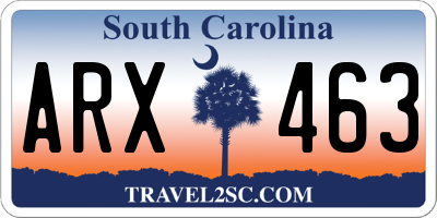 SC license plate ARX463