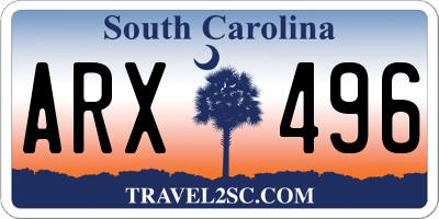 SC license plate ARX496