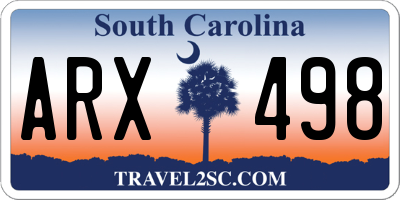 SC license plate ARX498