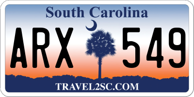 SC license plate ARX549